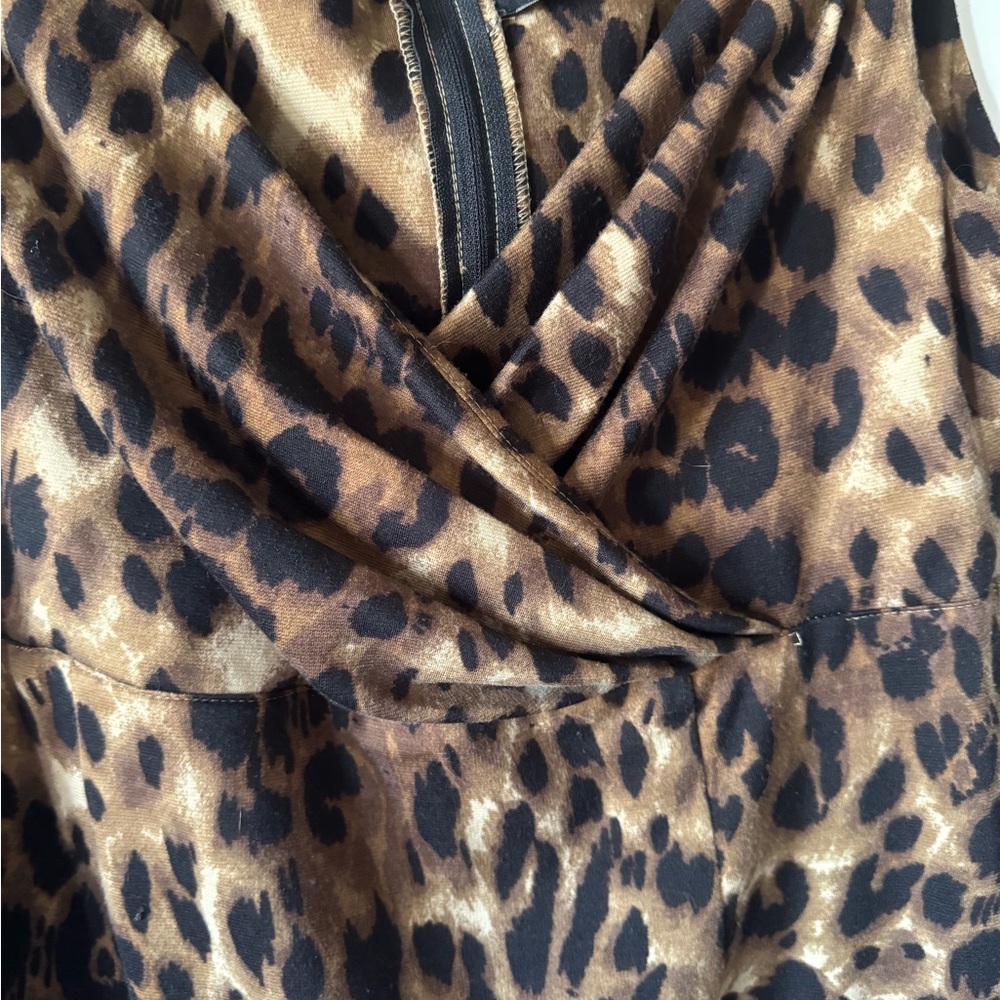 RockSteady Leopard Print Midi Dress in Brown and Black - Picture 2 of 4